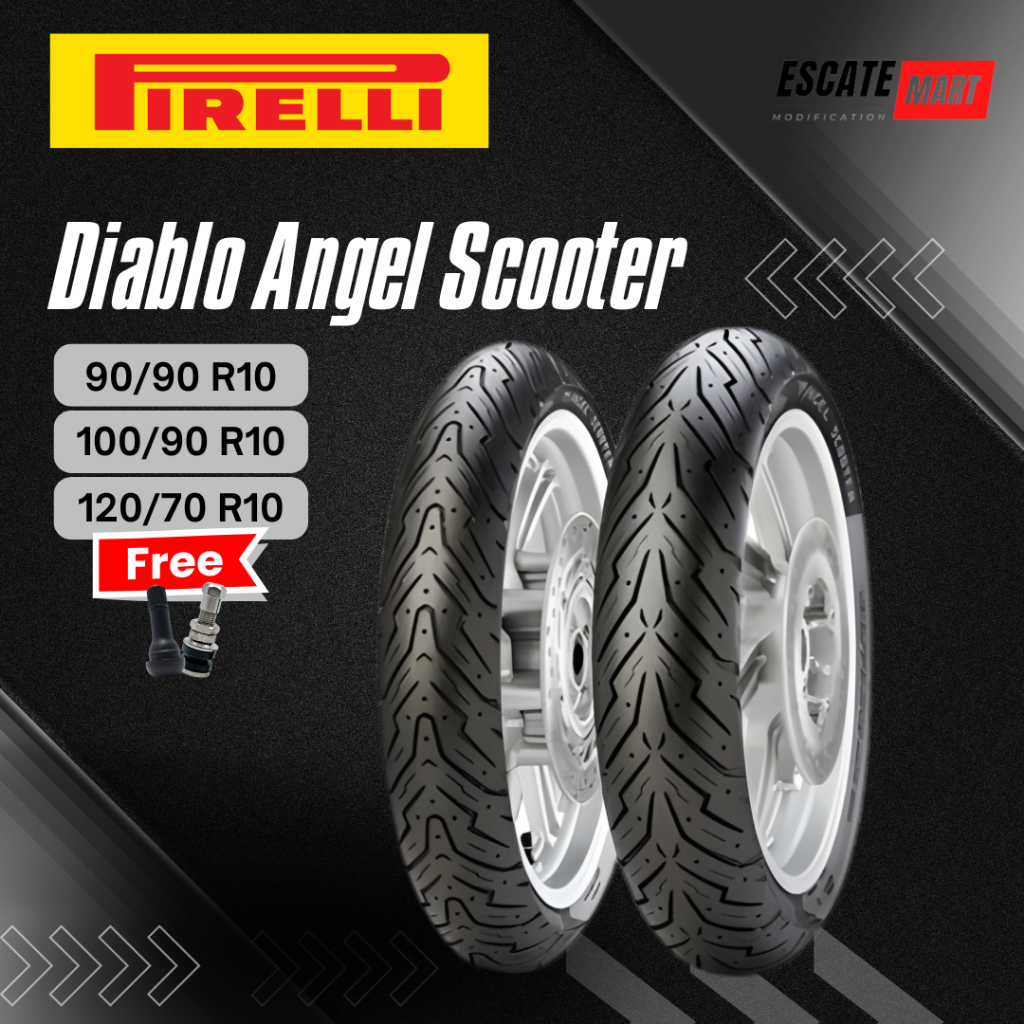Pirelli Angel Scooter 90/90 100/90 120/70-10 Tubeless - Ban Motor Pirelli Angel Scooter Ring 10 Tube