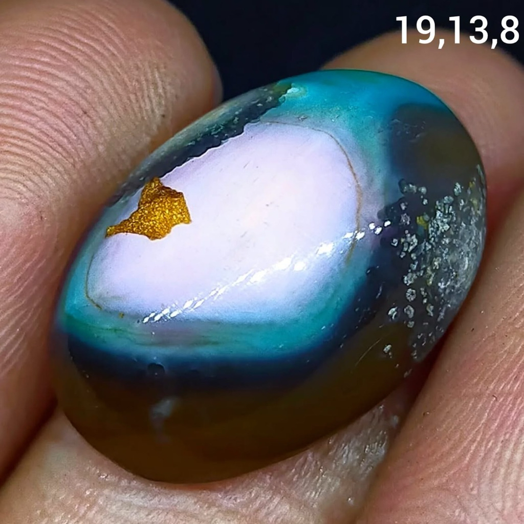 batu akik asli rubah pancawarna antik top hq natural (asli alam)