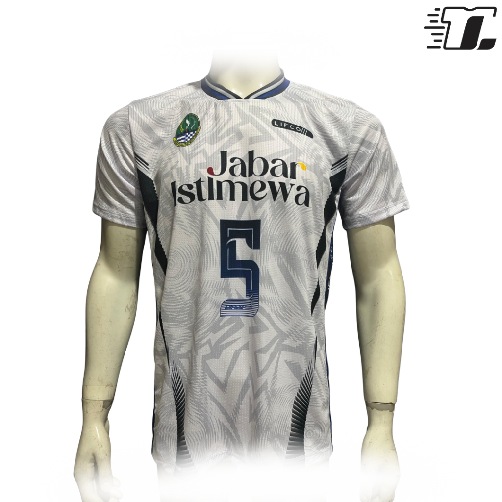 Jersey Olahraga Volly Voli Pria Lifco Jawa Barat Istimewa Putih Biru Series  – Bahan Premium Olympus