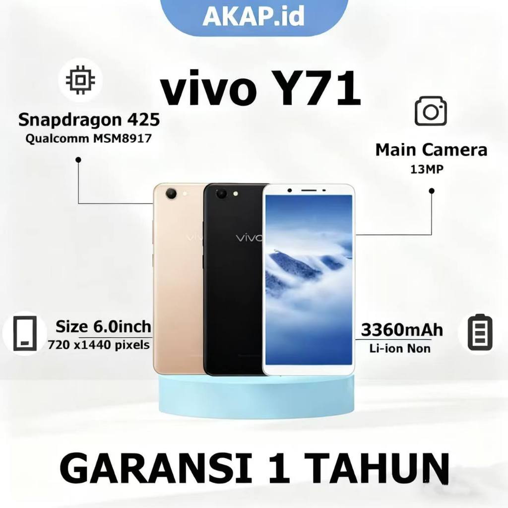 HP vivo Y71 RAM 6/128GB New 99% Garansi Toko 1 Tahun Murah