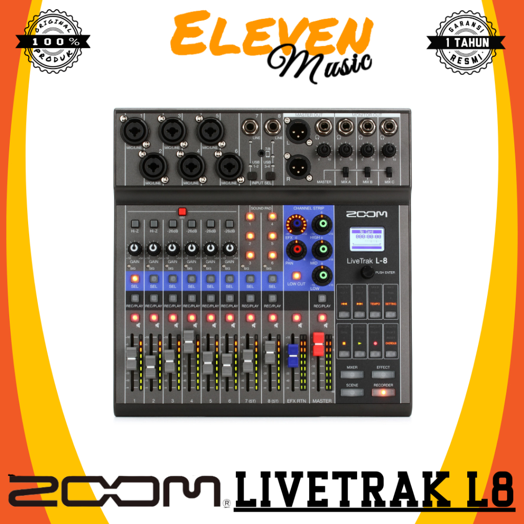 Zoom LiveTrak L-8 Portable Digital Mixer Multitrack Recorder Live Trak L8