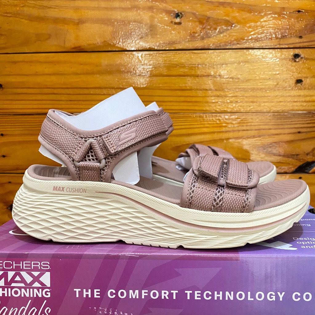 ONLY SIZE 38 SANDAL SKECHERS WANITA SKECHERS MAX CUSHIONING ELITE 2.0 SANDAL JESSIE 141617 MAUVE ORI