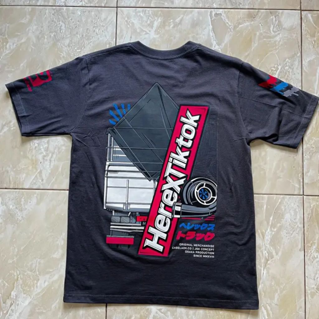 Kaos V2 Herex Tiktok /Baju T-SHIRT Truk Herex Tiktok Indonesia lengan pendek pria wanita