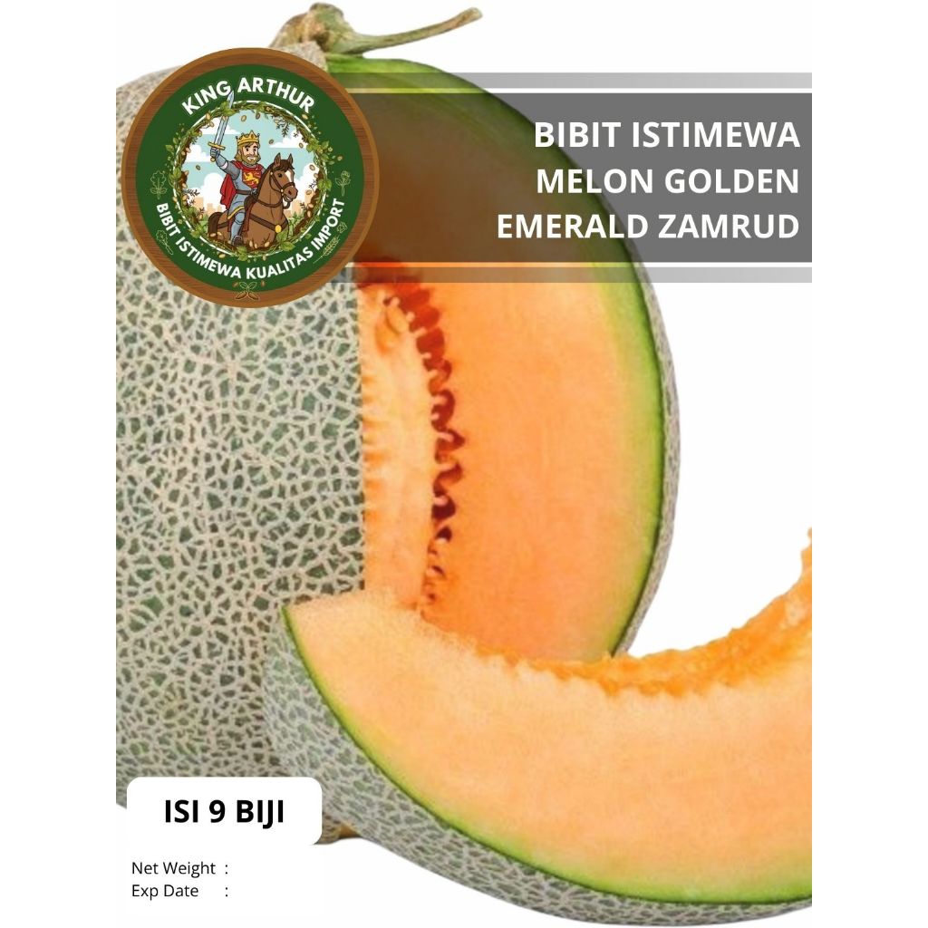 Bibit Istimewa Melon Golden Emerald Zamrud | Biji Benih Melon Emerald
