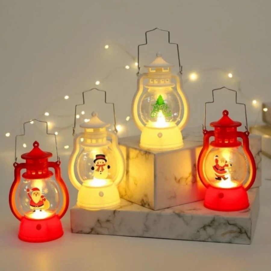 Lampu Lentera Natal LED Dekorasi Pajangan Doa Gereja Pesta Santa Lilin