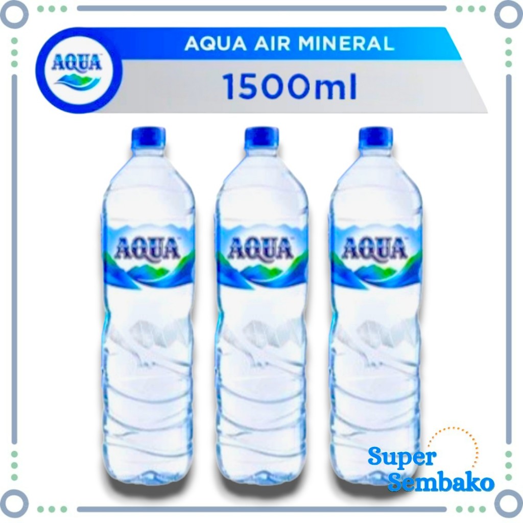 AIR MINERAL AQUA BOTOL BESAR 1500ml MAKASSAR