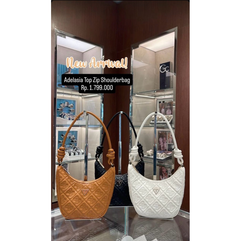 ADELASIA TOP ZIP SHOLDER BAG - TAS GUESS ORIGINAL WANITA