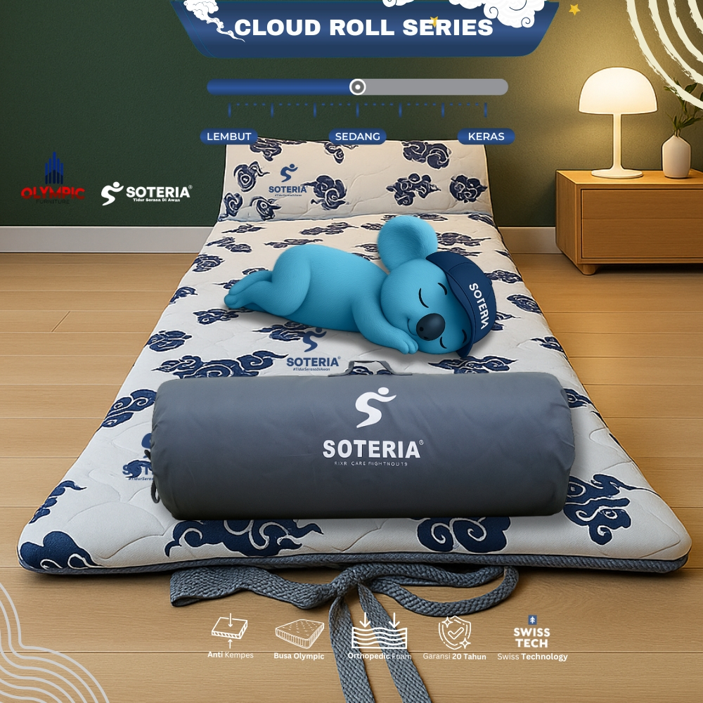 [CUCI GUDANG BERKAH SALE SUBSIDI ] Soteria Kasur Lipat Gulung Busa Super Anti Kempes / Travel Bed +