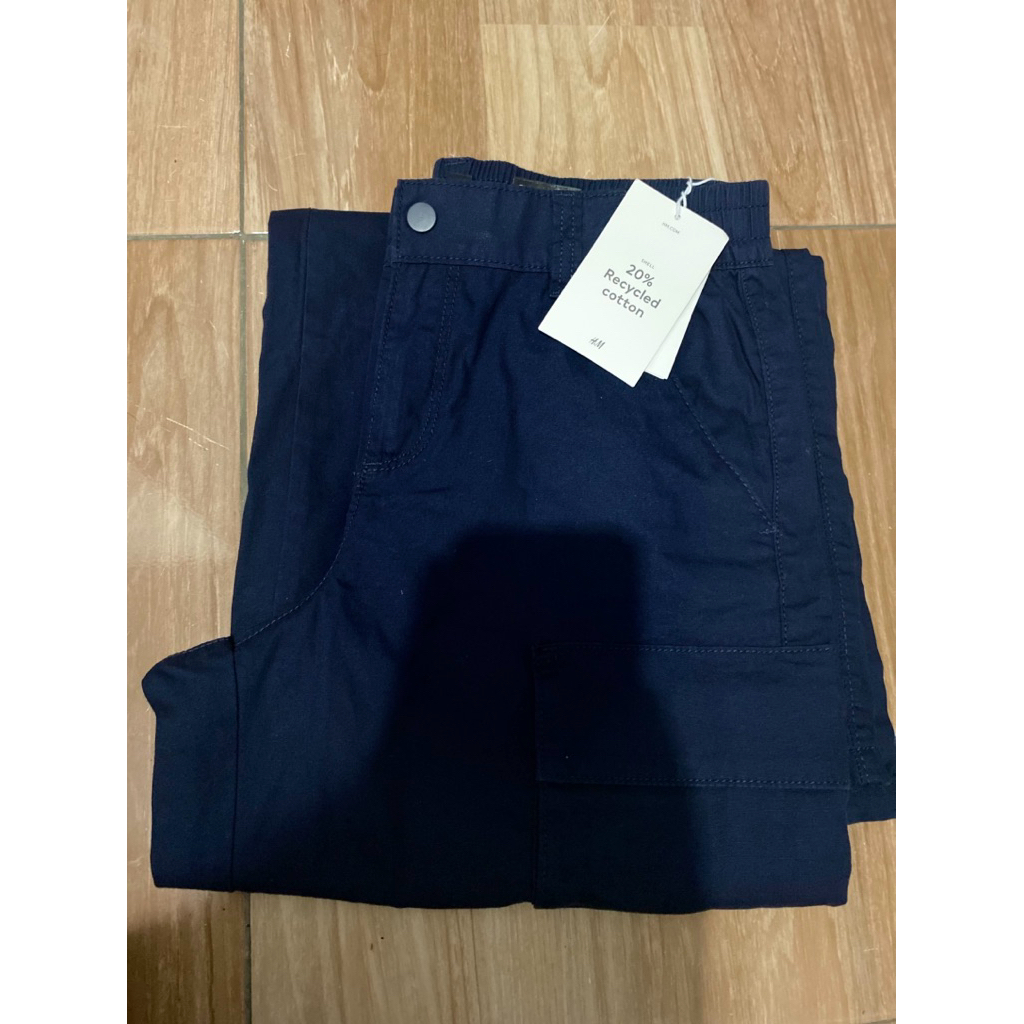 H&M ORI CELANA CARGO NAVY CEWEK