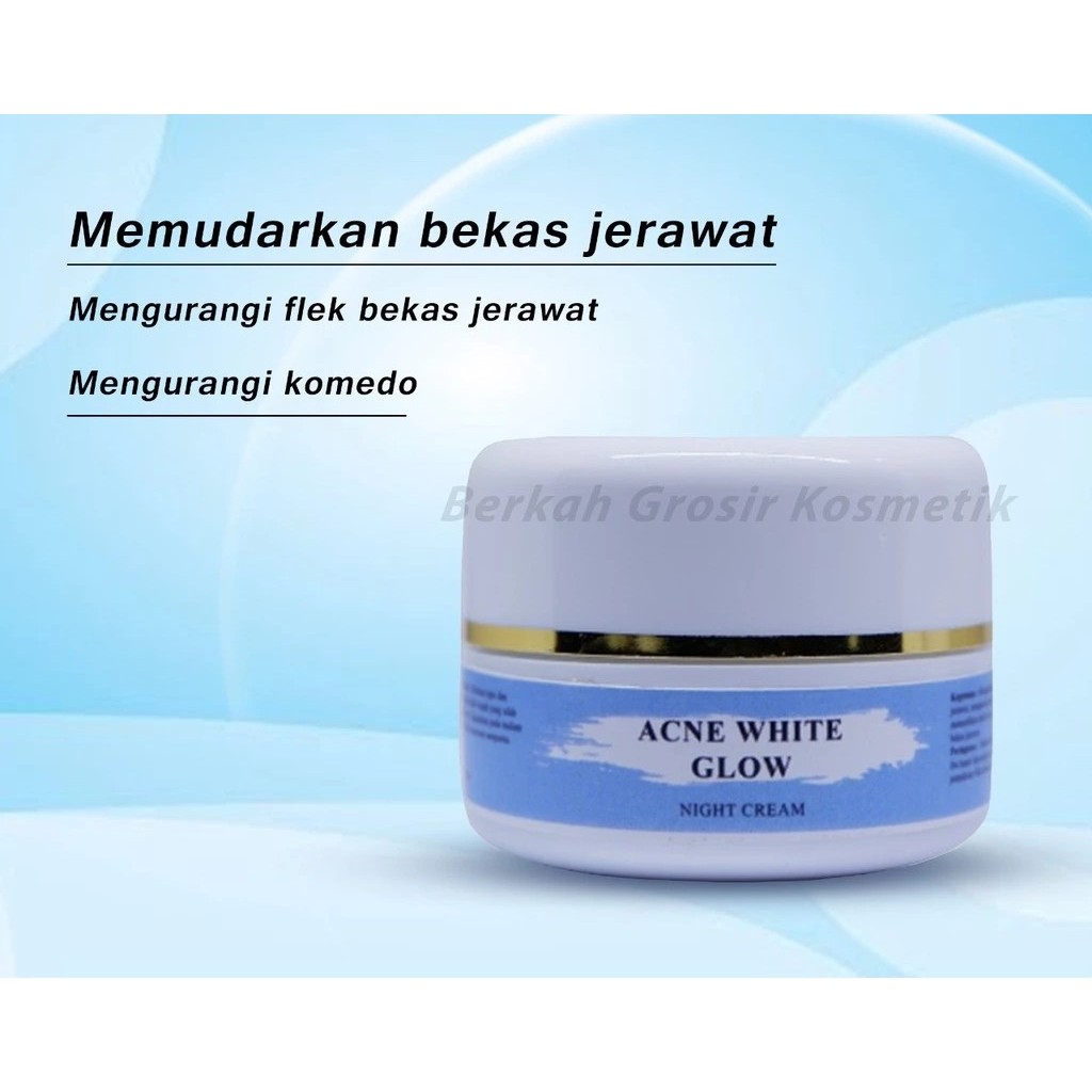 THERASKIN Night Cream Acne White Glow | Krim Malam Jerawat Ringan