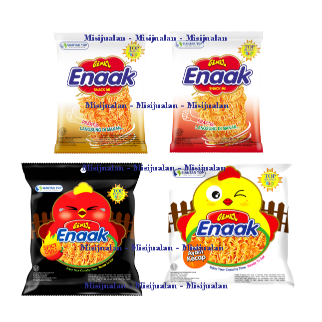 Mie Gemez Enaak Pack 22g 30g Siantar Top | Original Spicy Kecap | Mie Gemes Enak Krispi | Snack Chik
