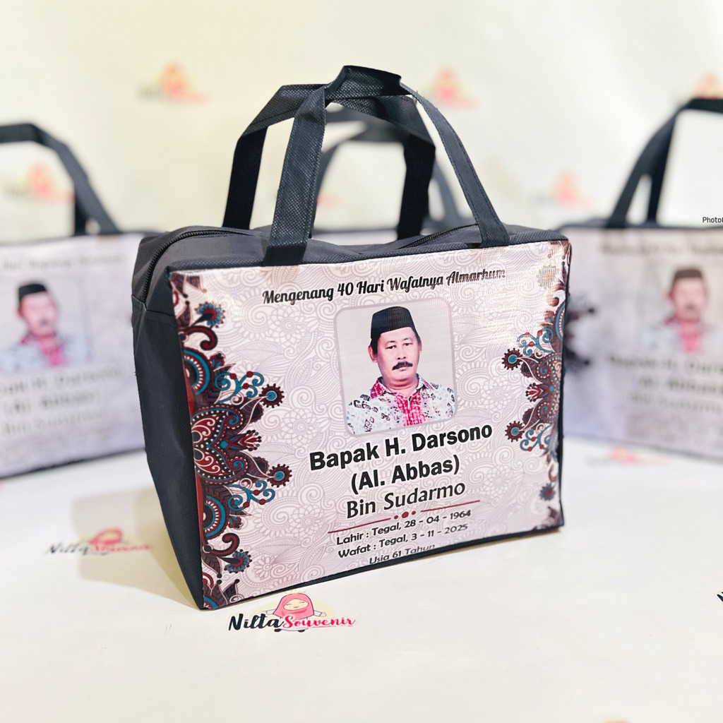 Tas Souvenir Tahlilan Haul Mengenang Kematian 40 hari 100 hari wafat Custom Foto