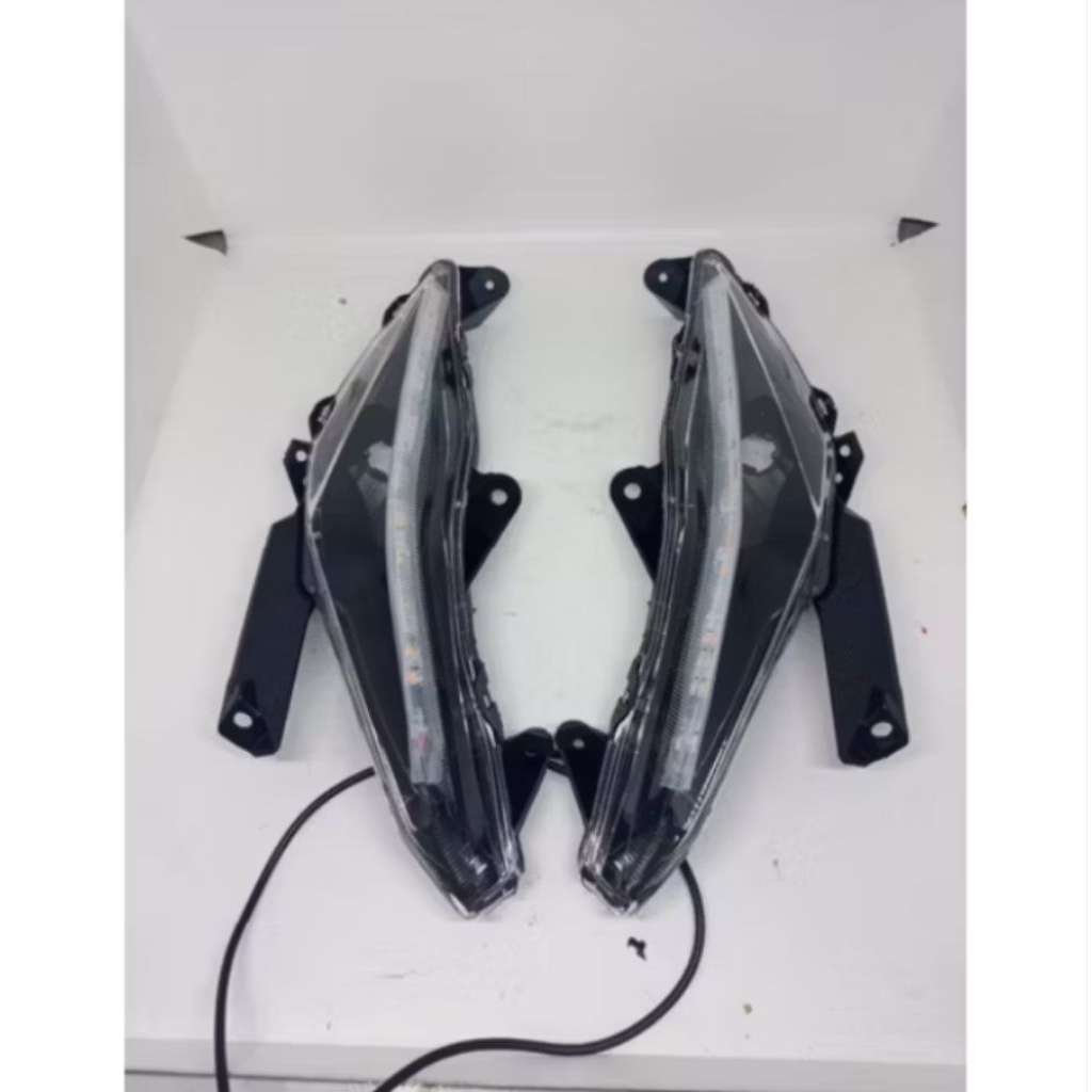 Lampu Sen Depan Beat ESP ECO 2016-2019 Set Lampu Alis Running Biru Kuning