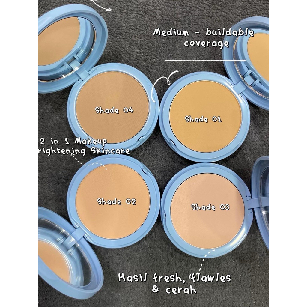 wardah two way cake || bedak padat