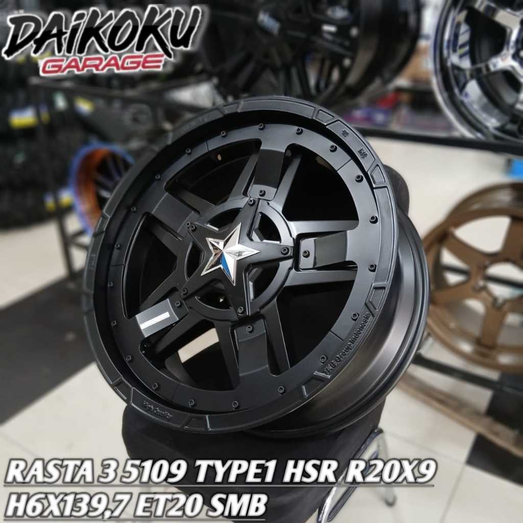 Velg Mobil Off-Road Ring 20 HSR Rasta r20 Lebar 9 Untuk Triton Hilux Fortuner dll