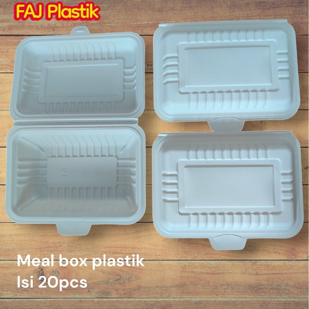 Meal box polos isi 20pcs ukuran medium kotak meal box kotak nasi kotak pembungkus nasi