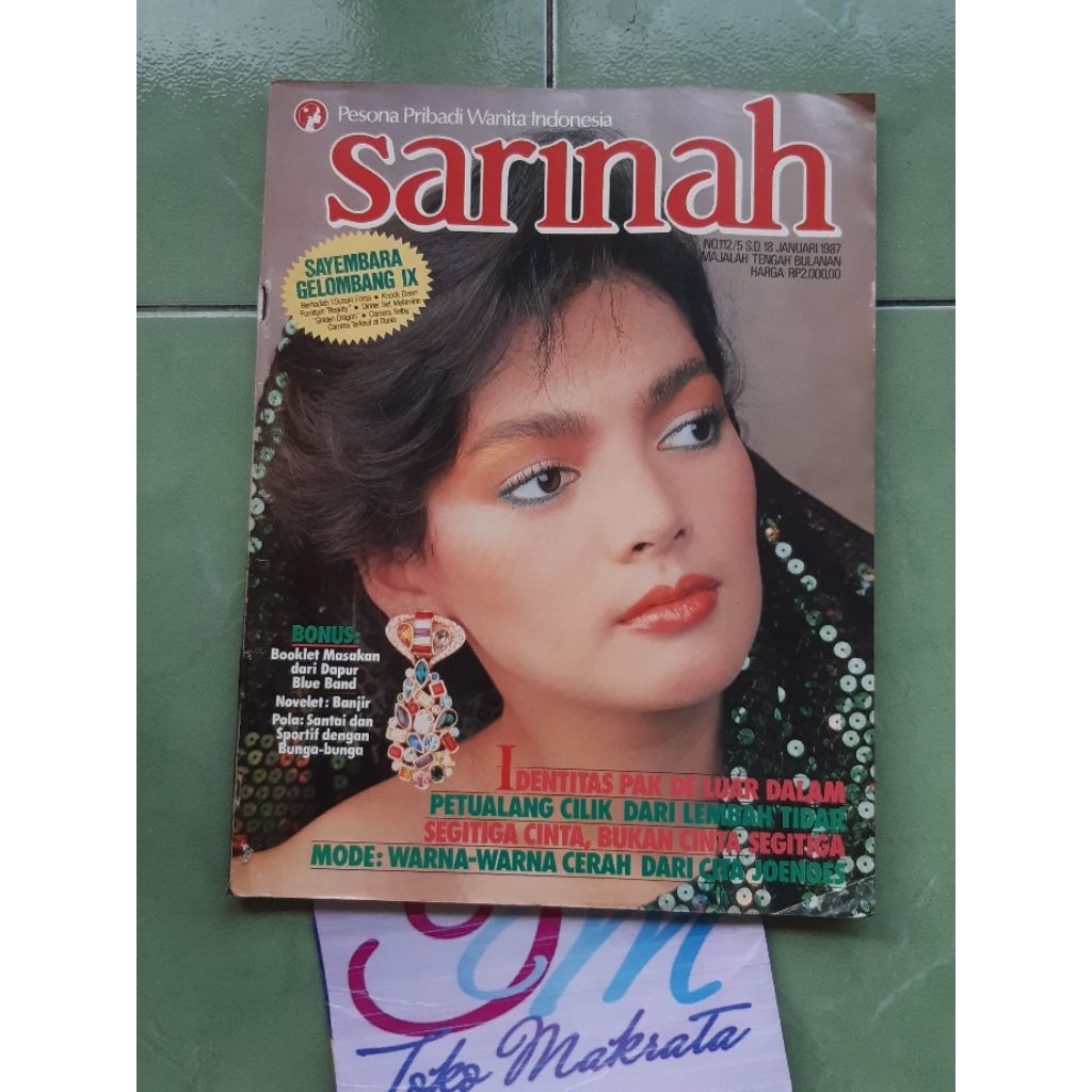 majalah wanita SARINAH cover IDA IASHA + pola busana wanit jadul lawas lama