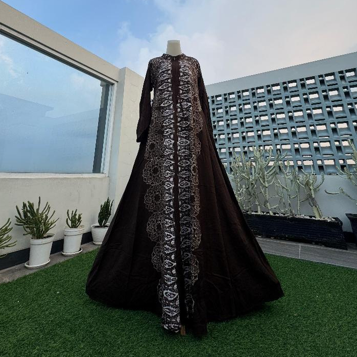 Gamis Twill Motif Wanita Bahan Twill Super Ukuran S-XXXL Model Terbaru