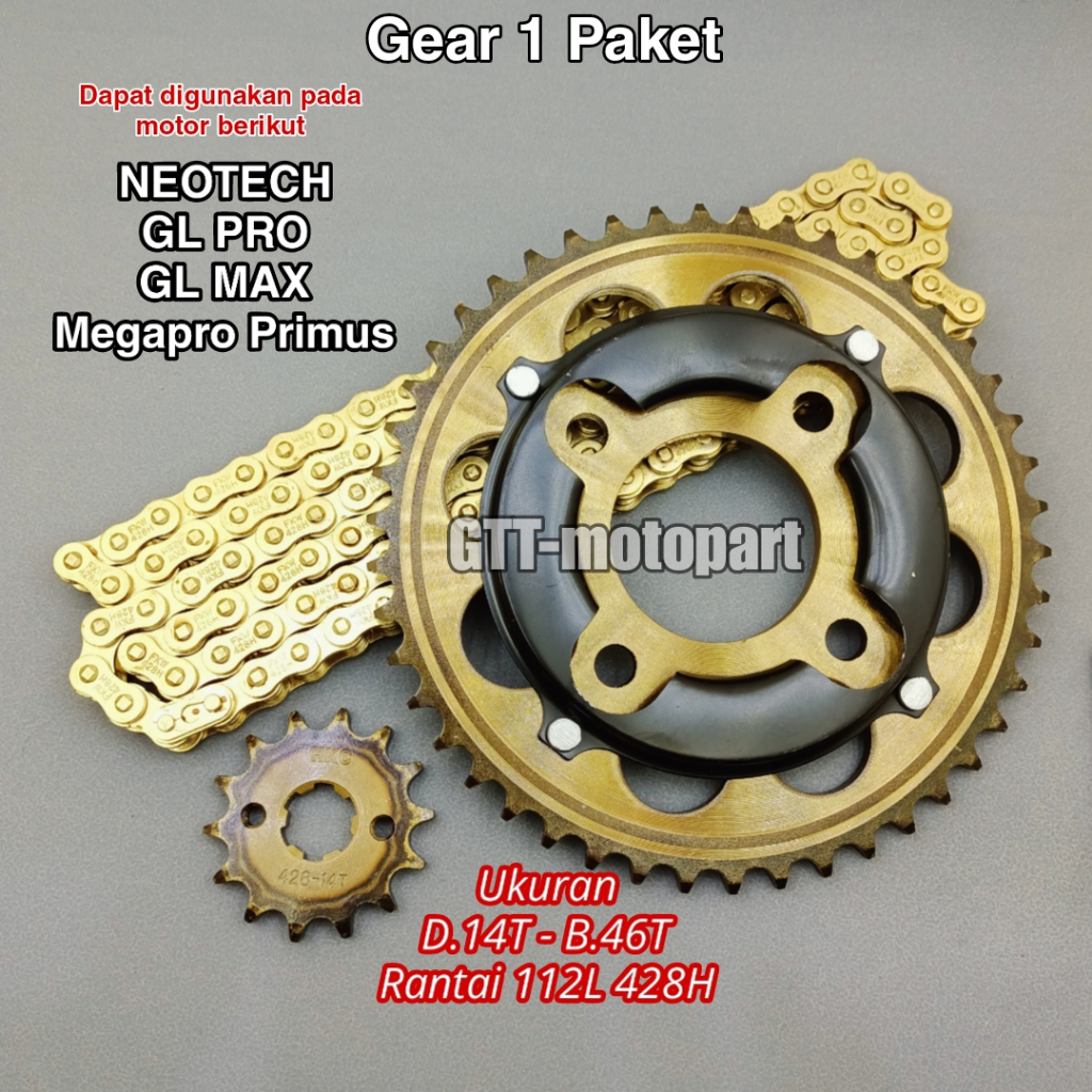 Gear Gir Set Paket Neotech Gl pro Megapro Primus GL max Gearset Girset Neotech Megapro Primus