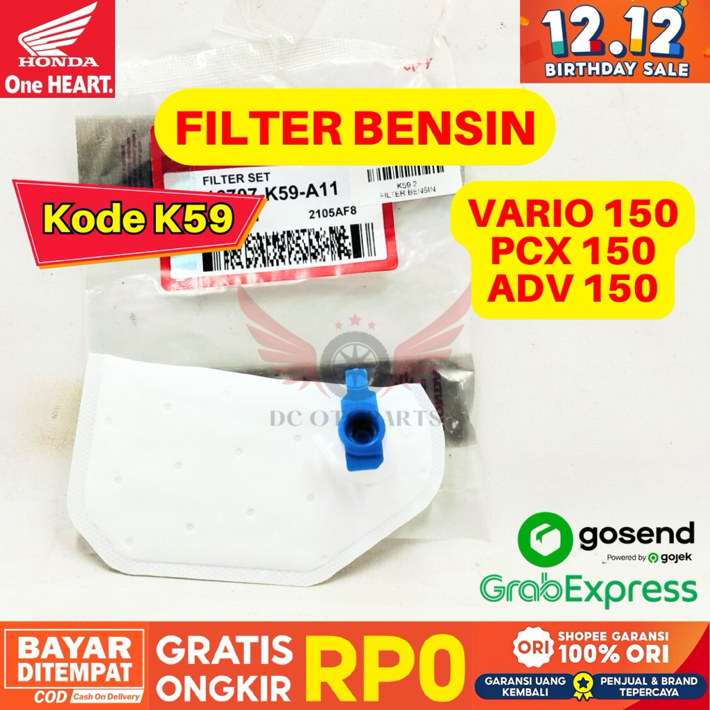 K59 FILTER BENSIN VARIO 150 ORIGINAL AHM HONDA, FILTER BENSIN ORIGINAL PCX 150 ADV 150, FILTER BENSI