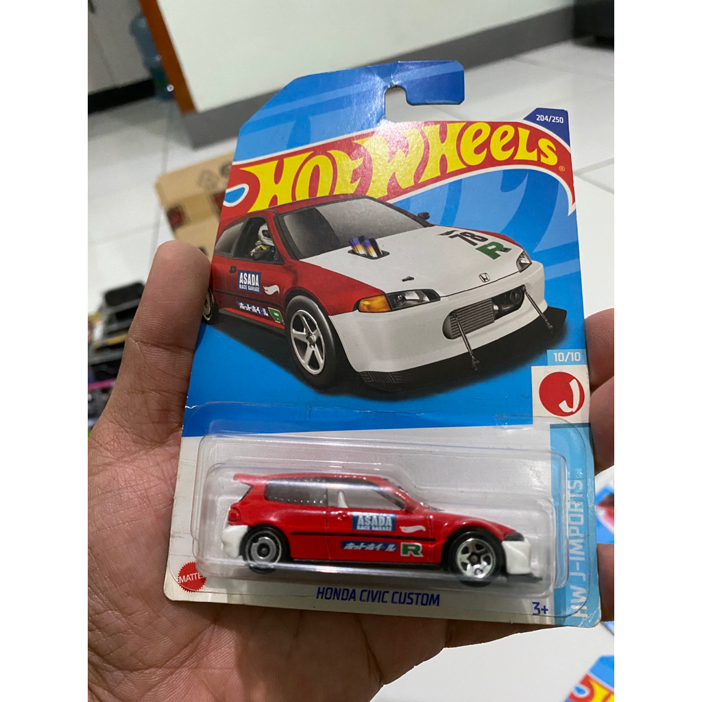Hotwheels Honda Civic EG Custom Merah