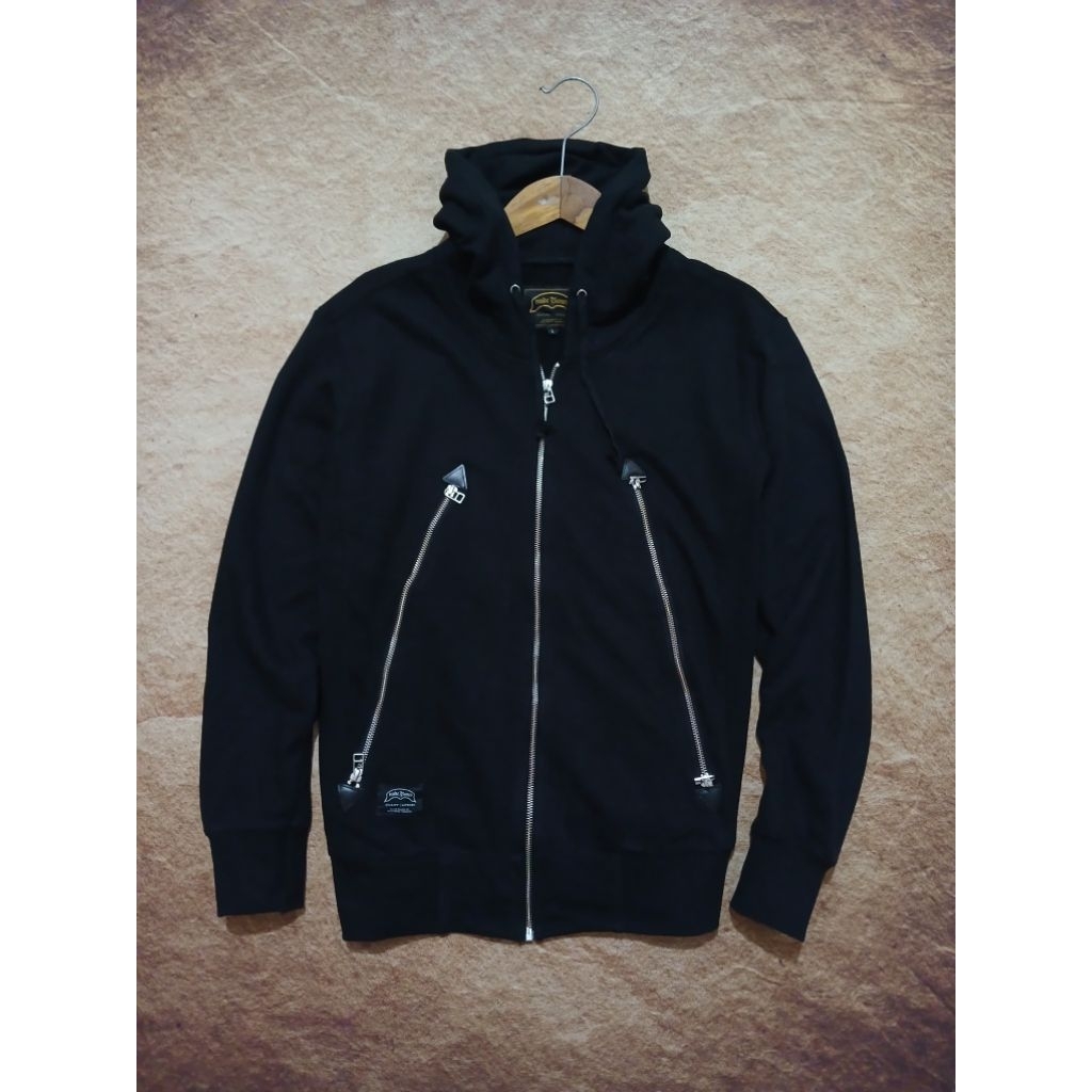 Hoodie ziper keren NUDE BONES bahan tebal berat bekas pakai