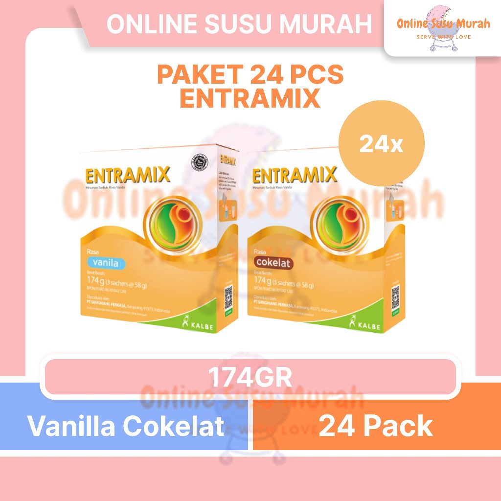 ENTRAMIX PAKET 24 KOTAK VANILA COKLAT 174GR SUSU DEWASA 174 GR SSKD