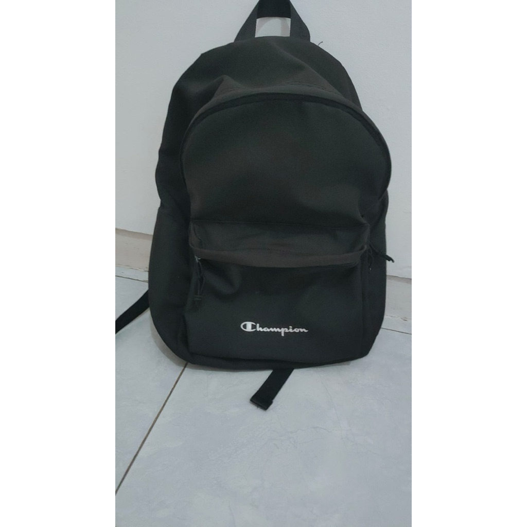 (Preloved) Champion Backpack Black Tas Ransel