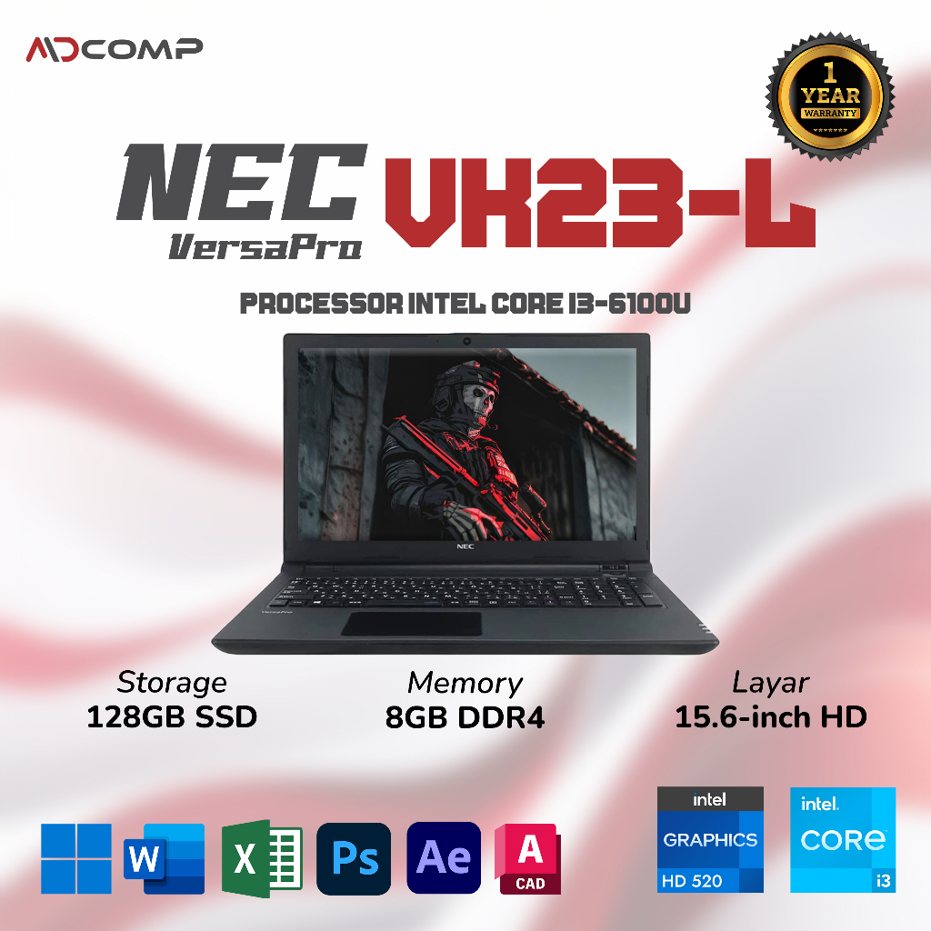 Laptop NEC VK 23-L/25/16/17 Core i5 Gen6/Gen7/Gen8 Ram-8gb SSD-256gb 15inch MURAH BERGARANSI