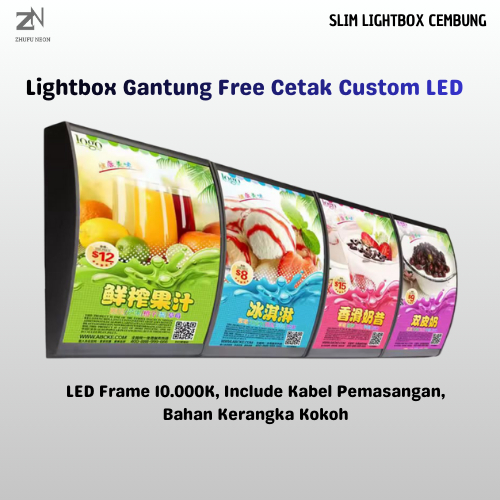 Slim Lightbox Akrilik Cembung Neonbox LED Menu Board - Menu LED Display - Menu Restaurant