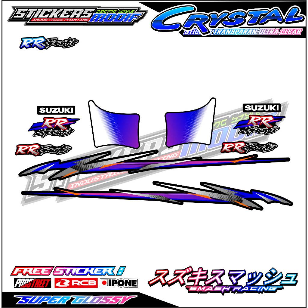 STRIPING VARIASI SUZUKI CRYSTAL RR SPORTS - ORI STYLE / STICKER LIST VARIASI MOTOR SUZUKI CRYSTAL