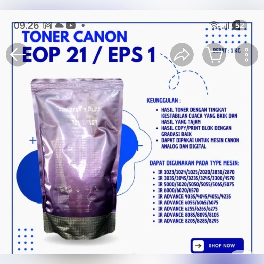TONER EOP 21 FOTOCOPY CANON