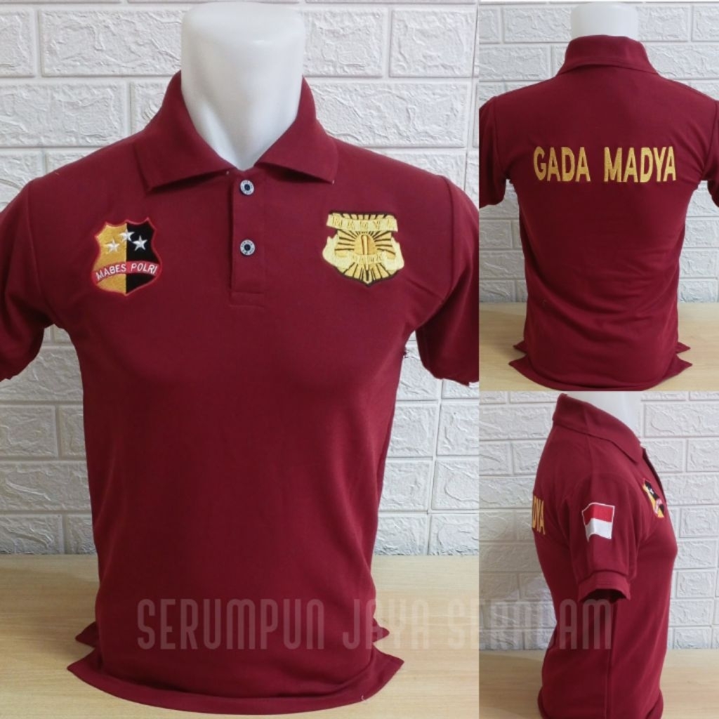KAOS GADA MADYA MARUN M@B*S FULL BORDIR - KAOS KERAH GADA MADYA MARUN BORDIR - KAOS GADA MADYA