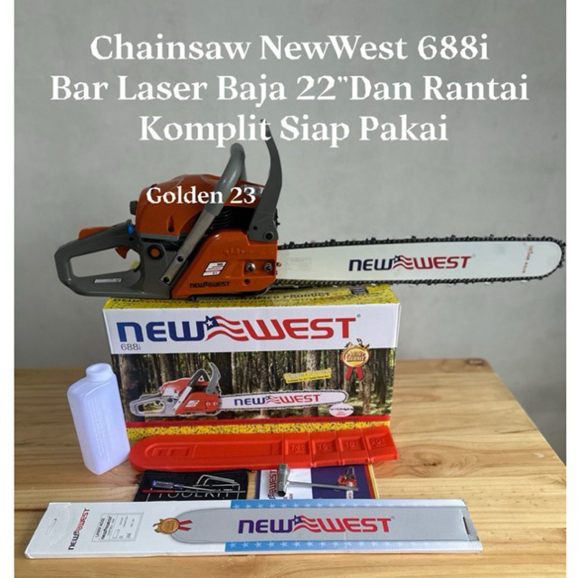 Termurah Chainsaw NEW WEST 688i Bar 22 Inch Mesin Senso Potong Kayu New West 688i KOMPLIT Siap Pakai
