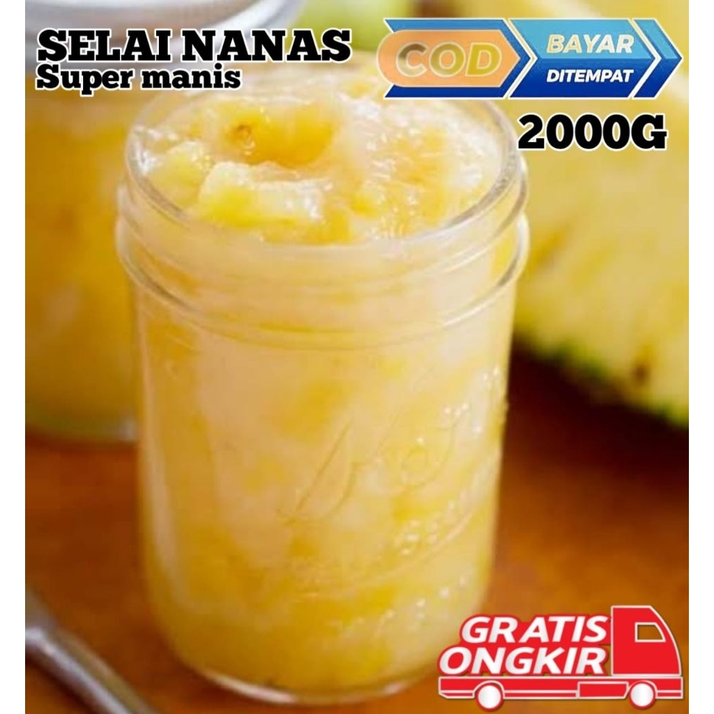 Selai nanas super kenyal manis 2kg kemasan box tahan lama varian rasa beragam selai oles cod bayar d