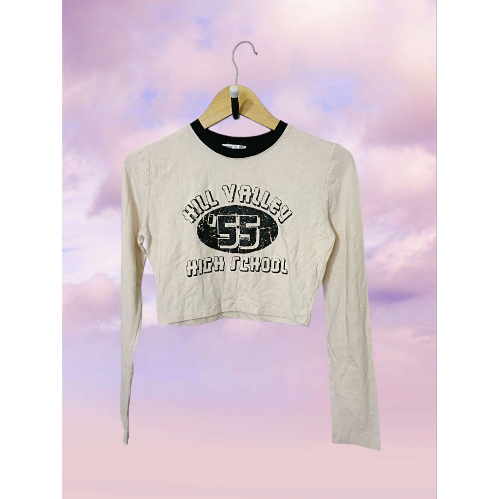 y2k Longsleeve Baseball Crop Top 2000's Sporty