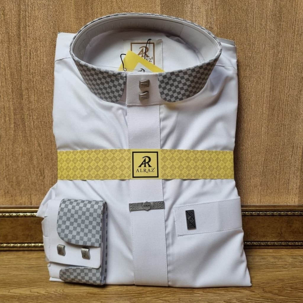 Alraz Jubah Gamis Premium Putih Panjang Inat