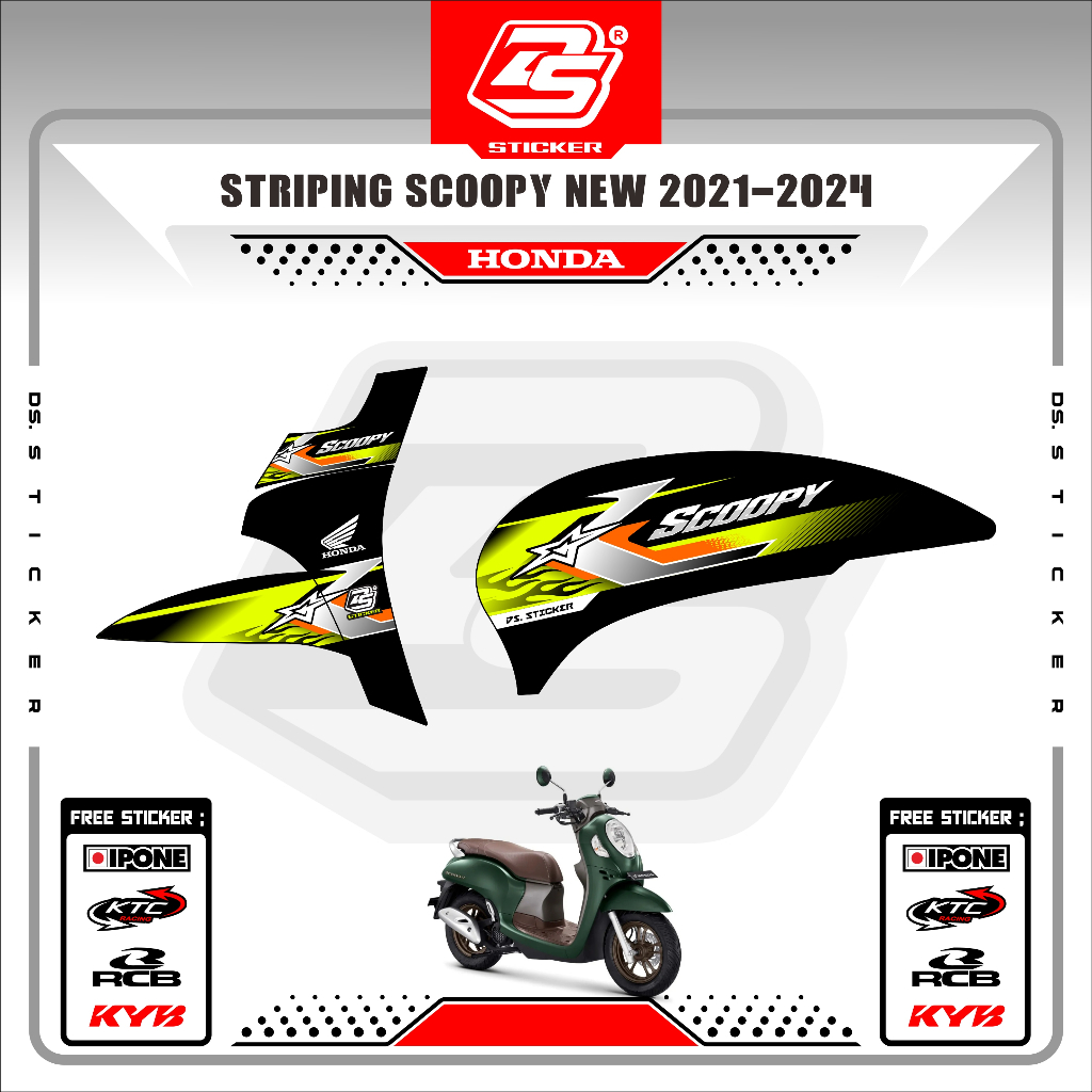 Stiker Scoopy New 2021 Decal Striping Scoopy 2021 Premium Varian Black DS19 DS STICKER