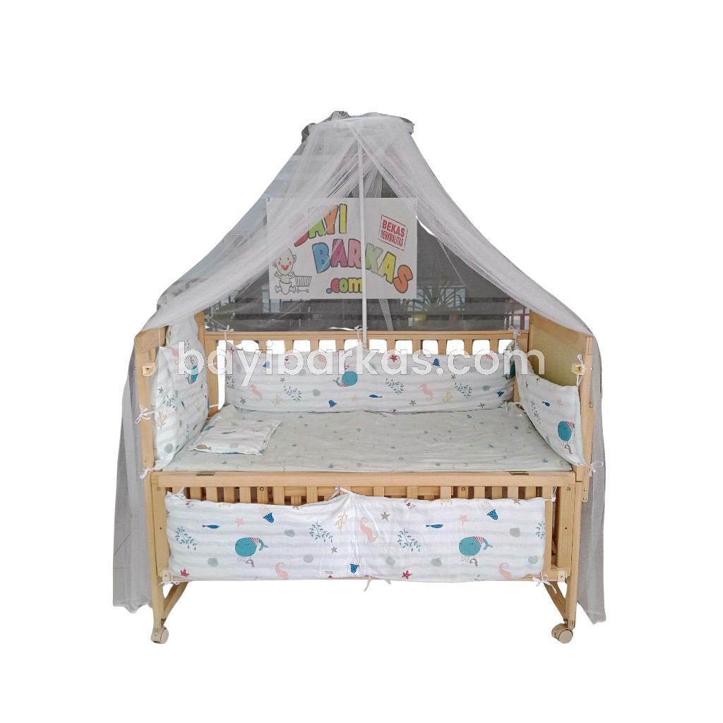 Box Bayi Kayu / boks tidur bayi kayu / box kayu multifungsi / box bayi portable (SECOND)