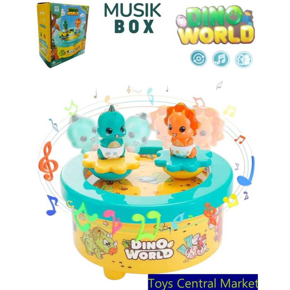 Kotak Musik Putar Baby Dinosaurus untuk Anak kado ulang tahun, music box lucu, Hadiah Natal