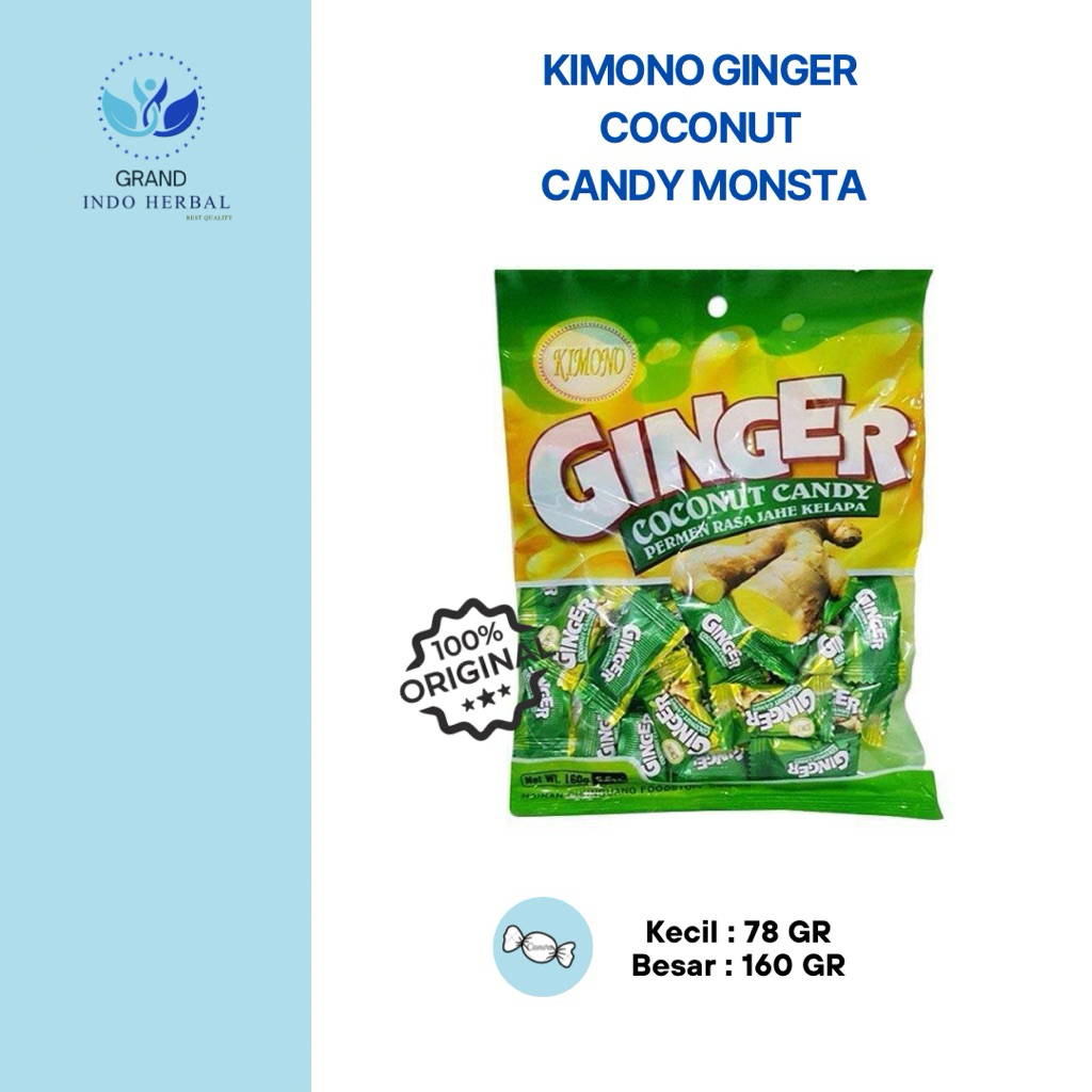 [HALAL] KIMONO GINGER COCONUT CANDY/MONSTA COCONUT CANDY/PERMEN JAHE KELAPA/PERMEN KELAPA JADUL