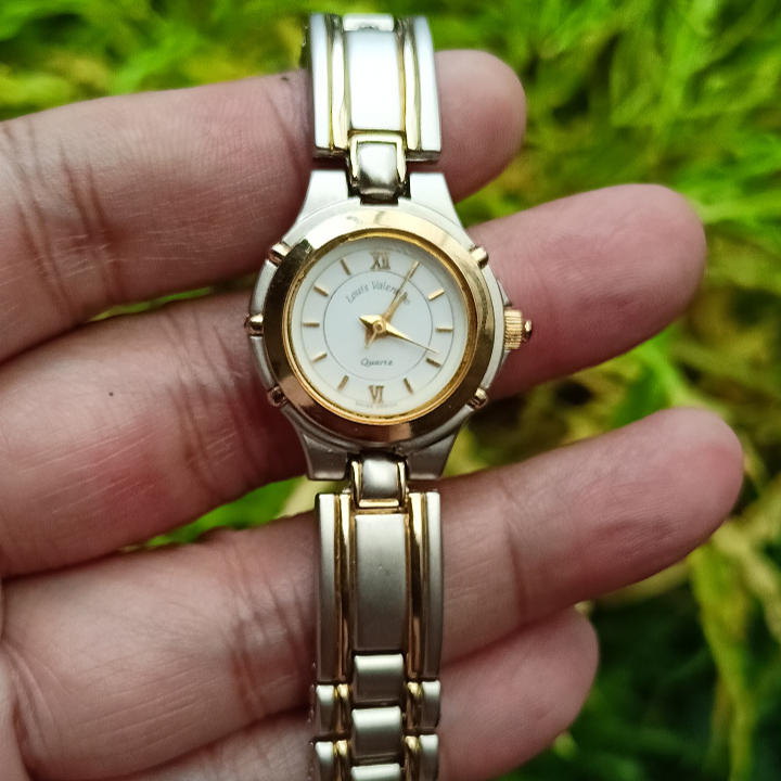 LOUIS VALENTINO SILVER GOLD Second Original | Jam Tangan Wanita Preloved