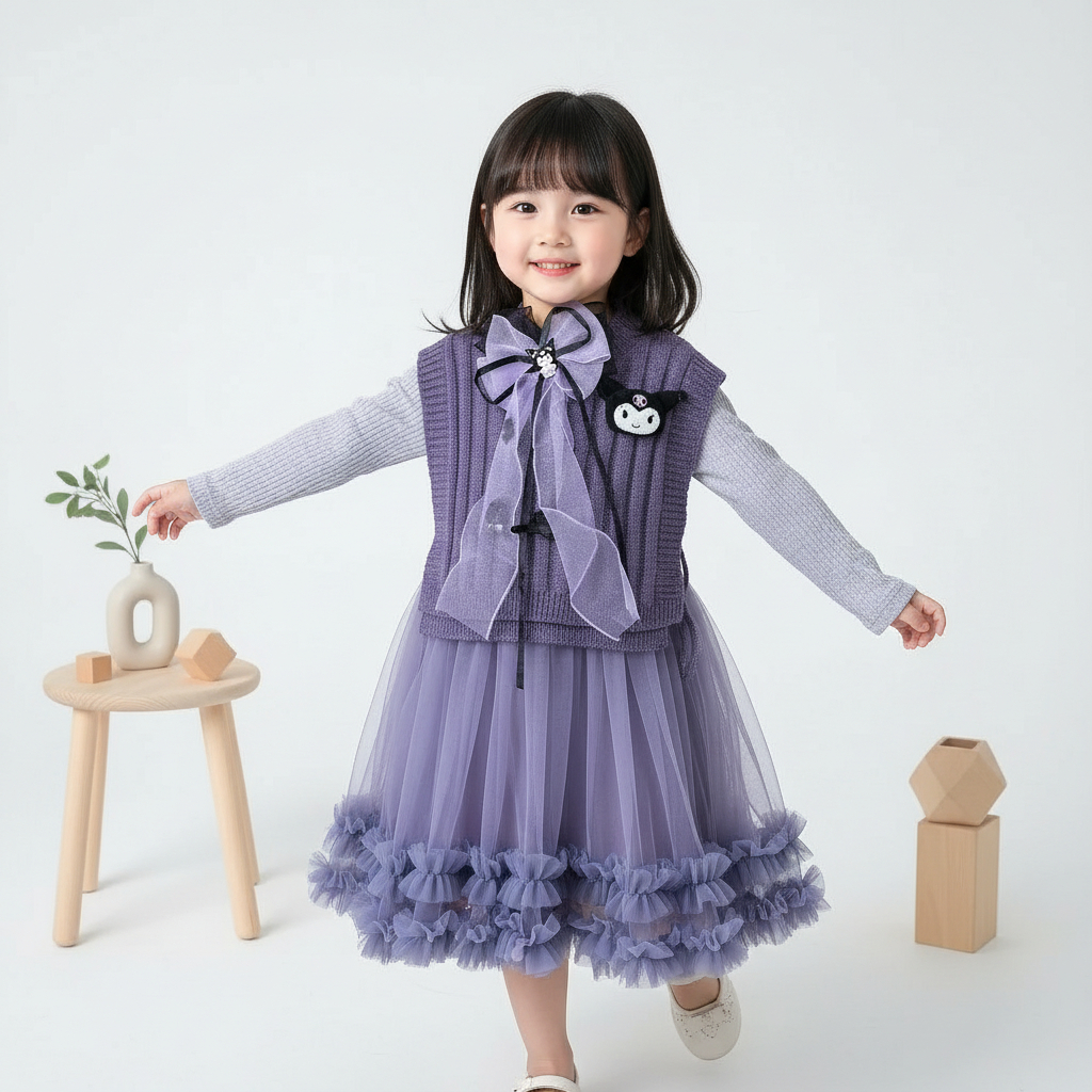 Delova Kids - CANTIKA SET Outer Dress Anak Muslim Vest Outfit Cocok untuk OOTD atau Acara Apapun
