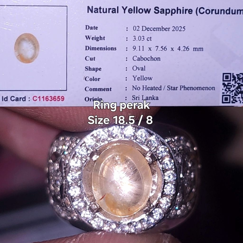 natural yellow sapphire safir ceylon yakut srilanka no treatment