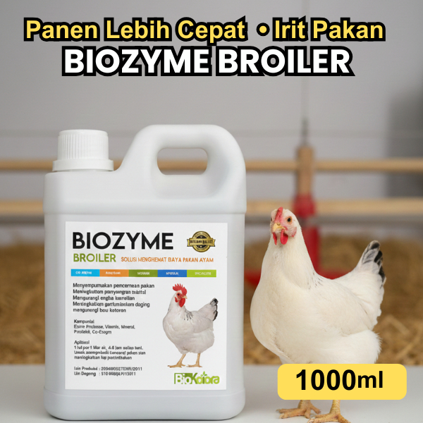 BIOZYME BROILER Pengganti AGP Ayam Broiler Cepat Besar Serap Nutrisi Optimal Tumbuh Sehat Irit Pakan