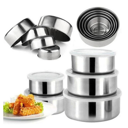 RANTANG STAINLESS 5 SUSUN Set Serbaguna dengan Tutup Plastik Berkualitas Bahan Stainless Steel Tahan