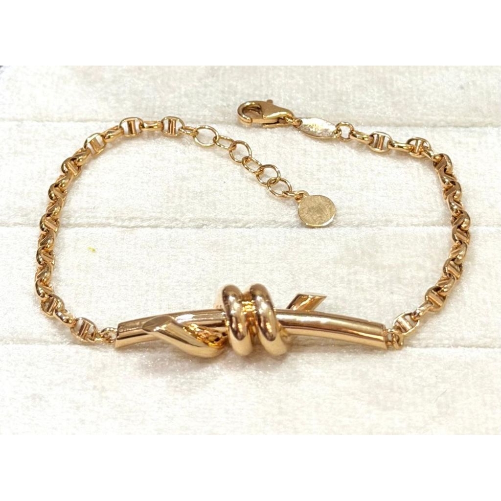 Gelang Rantai Emas Tiffany knot kadar 8k Yellow Gold