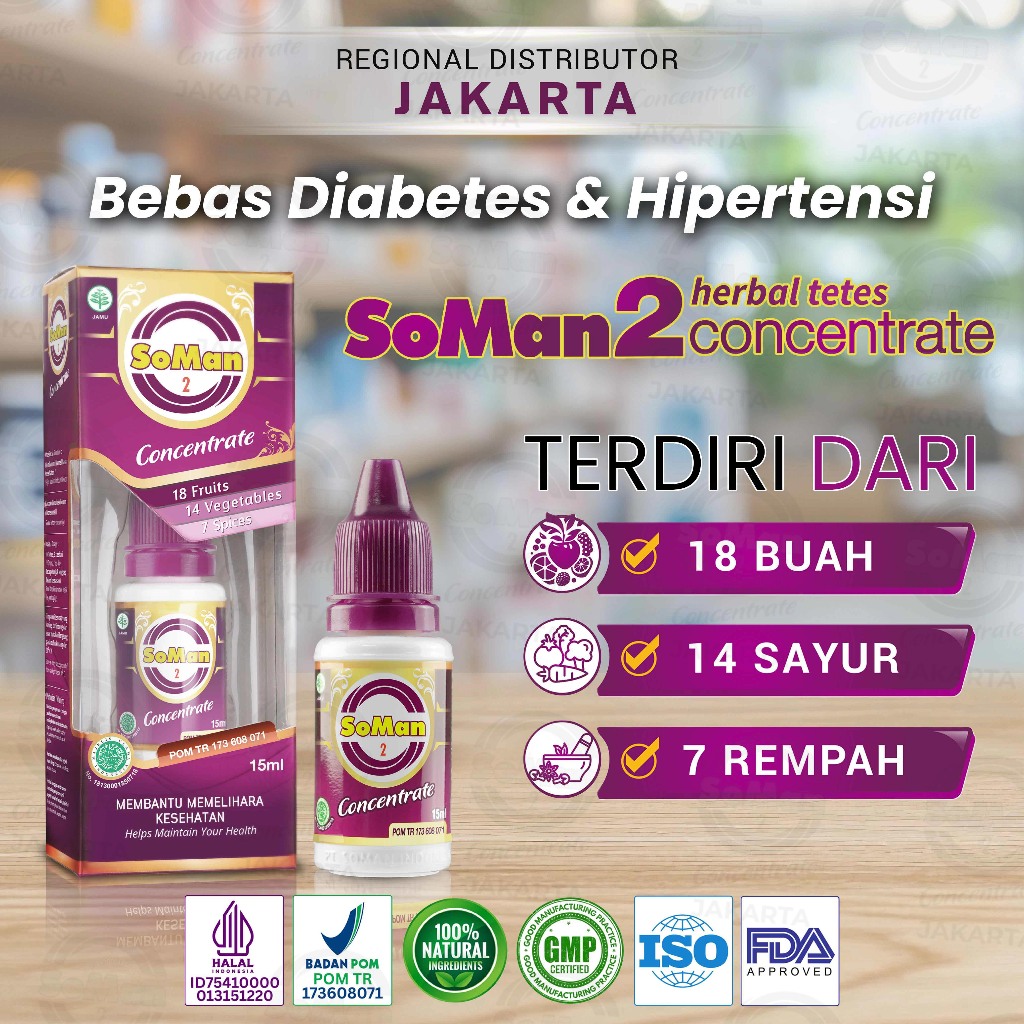Soman 2 Concentrate - Jamu Tetes Konsentrat Herbal 39 Bahan Alami - 100% Original