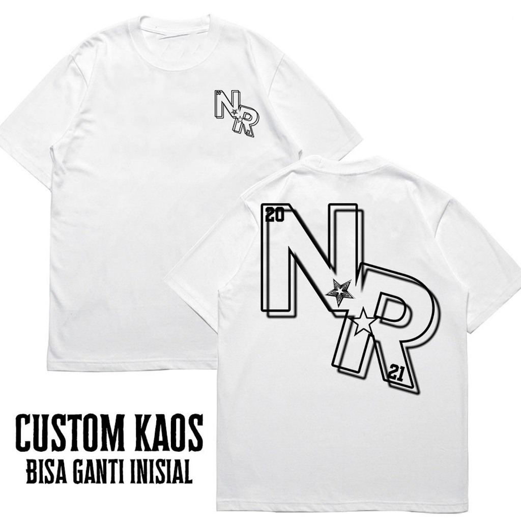 Kaos Custom Bucin INISIAL bisa ganti nama /Kaos Bucin/Kaos Pasangan/Kaos couple