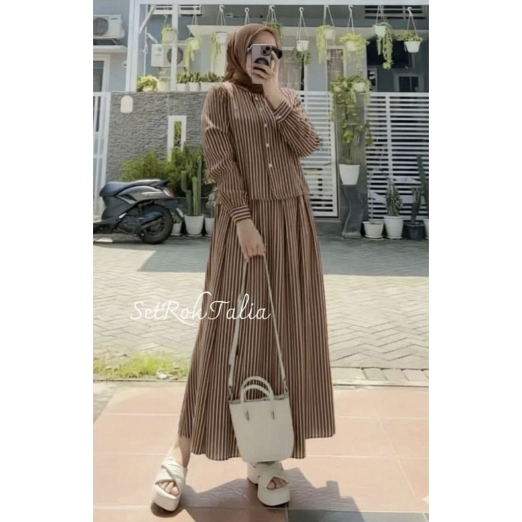 SETELAN ROK TALIA,SETELAN BAJU ROK YG ELEGAN
